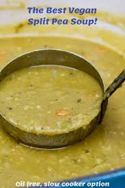 This Rich Healthy And Hearty Vegetarian Split Pea Soup Recipe Is Delicious And Easy It S The Be Vegan Soup Recipes Vegan Split Pea Soup Split Pea Soup Recipe