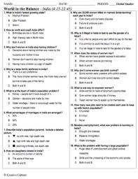 A great exercise for students who learn how to introduce themselves. World In Balance India Multiple Choice Viewing Guide By The Creative Cabinet