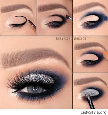 Black And Blue Eyeshadow Amazing Tutorial Navy And Black Ladystyle Blue Eye Makeup Makeup Eye Makeup