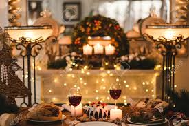 Christmas dinner is a meal traditionally eaten at christmas.this meal can take place any time from the evening of christmas eve to the evening of christmas day itself. Festive New Year Eve Dinner Traditional Christmas Food Concept Stock Photo Picture And Royalty Free Image Image 90318404