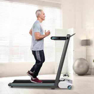 Compact folding treadmills combine high-speed running capability with easy storage., AI generated