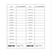 15 Minute Increments Daily Behavior Chart By Shelley Carr Tpt