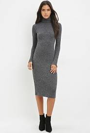 Turtleneck Maxi Dress Fashion Bodycon Sweater Dress Midi Dress Bodycon