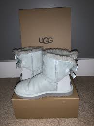 Mini Bailey Bow Uggs Light Blue Size 5 Fashion Clothing Shoes Accessories Womensshoes Boots Ebay Link Bailey Bow Uggs Uggs Mini Baileys