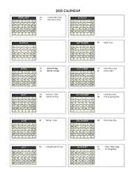 Years with same calendar as 2021. Printable 2020 Accounting Calendar Templates Calendarlabs