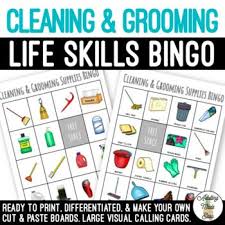 Bingo Long And The Traveling All Stars Cleaning And Grooming Bingo Game In 2020 Life Skills Special Education Life Skills Special Education Resources
