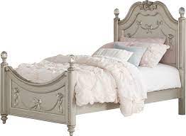 Dresser with mirror, 2pc computer desk & chair, 2 twin headboards, and 2 twin bed frames. Disney Princess Fairytale Silver 3 Pc Twin Poster Bed In 2021 Girls Bedroom Furniture Poster Bed Princess Furniture