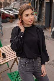 buzgulu balon kollu bluz siyah bluz siyah bluz modelleri