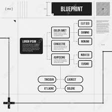 Organization Chart Template With Rectangle Elements In Draft