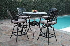 Beautiful Outdoor Patio 5 Piece Cast Aluminum Bar Table Set That I D Love To Get Affiliate Link Patio Bar Set Bar Table Sets Bar Height Patio Set