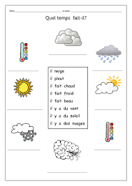 Quel Temps Fait Il Gap Fill Weather Symbols Learning French For Kids French Worksheets French Education