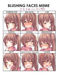 Blushing Faces Meme Sasu By Sasucchi95 Anime Faces Expressions Digital Art Anime Blushing Anime