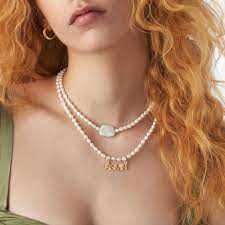 Lola Pearl Name Necklace - Gold Vermeil - Oak & Luna