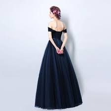 Fioridi Off Shoulder A Line Evening Gown Yesstyle Formal Prom Dresses Long Blue Dress Formal Tulle Bridesmaid Dress