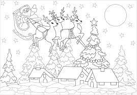 Christmas coloring book for adults. Christmas Village And Santa Claus Christmas Adult Coloring Pages
