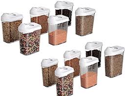 Buy Kurtzy Cereal Dispenser Jar Storage Container Box With Lid Set Of 3 2500ml Multicolour On Amazon Paisawapas Com