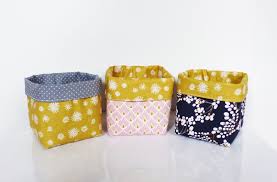 Storage Basket Pot Fabric Choice Mustard Gris Pink Blue 11 Cm X 11 Cm Decorative House Storage Compartment Panier Rangement Attache Tetine Tissu Gris Rose