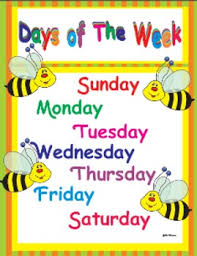 days of the week learning poster and chart