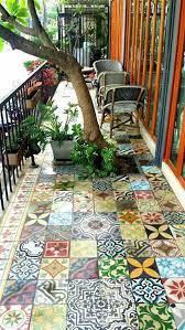 36 Lovely Bohemian Style Ideas For Your Outdoor Design Mosaic Flooring Painting Tile Floors Painted Floor