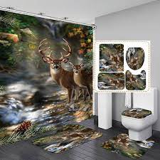 These are our reviews of the best bathroom appliances, accessories, and toiletries. 4 3 1pcs Forest Creek Deer Shower Curtain Set Bath Mat Toilet Cover Rug Bathroom Decor Set Wish