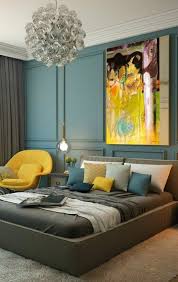 1001 Idees Pour Une Chambre Bleu Canard Petrole Et Paon Sublime Chambre A Coucher Couleur Chambre Jaune Et Bleu Chambre Gris Et Jaune
