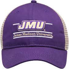 Psu apparel from a family owned business and true nittany lion fans James Madison Dukes The Game Split Bar Trucker Adjustable Hat Purple