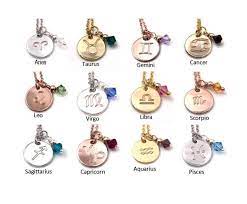 Zodiac Birthstone Necklace Christmas Gift For Women Best Friend Necklace Personalized Custom Jewelry Personalized Birthday Sister Gift Zodiac Necklaces Zodiac Jewelry Birthstone Necklace