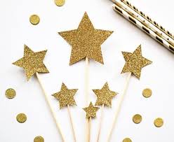 Star Assorted Size Glitter Cake Toppers Birthday Baby Shower Party Glittercake Glitter Cake Topper Birthday Cake Toppers Glitter Cake