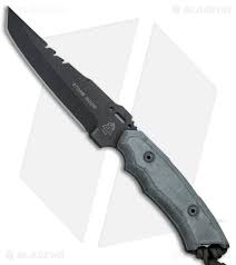 Tops Knives Storm Rider Fixed Blade Tanto Knife 5 Black Sr77 T Blade Hq