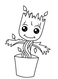 baby groot coloring page free coloriage a colorier dessins disney de chantier attention