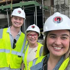 fftcarolinas CEO, Cathy Bessant, proudly showcased our construction  progress at #TheCarolina to her children, Hayden Clay and Meredith Clay.  With plans to host part of Meredith's wedding festivities at the theater in