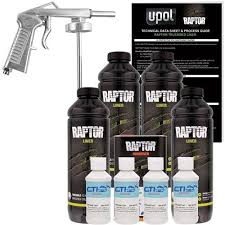Buy Raptor U Pol Gm White Urethane Spray On Truck Bed Liner Texture Coating W Free Spray Gun 4 Liters Online In Russia B077kf415l
