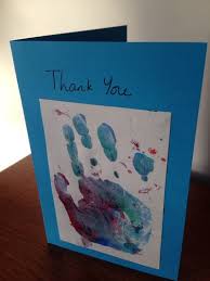 From or love or thanks again (or some other kind of closing greeting) your child's name Hand Print Thank You Card My Kid Craft