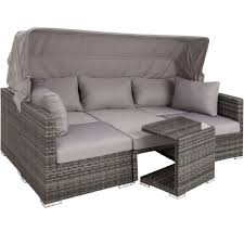 Rattan Lounge Mit Aluminiumgestell San Marino Grau In 2020 Lounge Kissen Rattan Gartenmobel Gartenmobel Sets