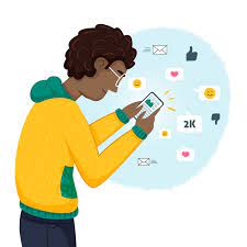 Choose from 10+ social media addiction graphic resources and download in the form of png, eps, ai or psd. Free Vector Illustration With Person Addicted To Social Media