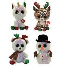 Set Of 4 Ty Christmas Flippables 6 Stardust Tegan Mistletoe Melty Sequin Plush Ebay In 2021 Ty Toys Beanie Boos Plush Animals