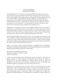 Doc William Wordsworth And His Love For Nature Umama Shah Academia Edu