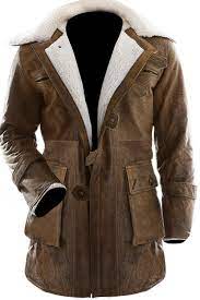 Body 100 Real Leather Internal Faux Shearling Front Broad Erect Collar With Front Buttoned Closure Poc Bane Jacket Mens Leather Coats Long Leather Coat