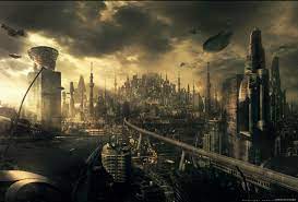 view of the imperial capital style official residence of the lord of great east asia 大東亜卿帝都式官邸俯瞰図 kimura toshiyuki dieselpunk scenery cityscape