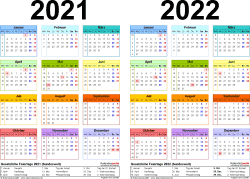 Aktuell bekommt man aber auch im privaten bereich immer öfter mit kalenderwochen in kontakt. Zweijahreskalender 2021 Und 2022 Als Excel Vorlagen Zum Ausdrucken