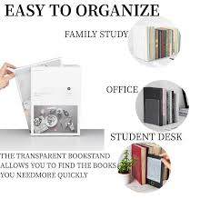 Amazon.com: Lulonpon 16 Pieces Book Ends, Bookends, Book Ends for Shelves,  Book Ends for Heavy Books, Clear Bookends, Acrylic Bookends for School,  Library,Desktop Organizer and Book Shelves : Home & Kitchen