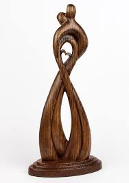 Abstract Figurines Wooden Sculpture Personalized Statue Etsy Wooden Sculpture Wooden Artwork House Warming Gifts