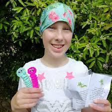 Our beautiful ambassador Kyla has been making crochet worry worms in  lockdown to raise money for Bravery Buddies and has raised enough so far to  cover the cost of EIGHT buddies for
