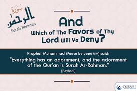 Dinamai ar rahmaan (yang maha pemurah), diambil dari perkataan ar rahmaan yang terdapat pada ayat pertama. 80 Which Of The Favors Of Your Lord Would U Deny Surah Rehman Ideas Alhamdulillah For Everything Alhumdulillah Quotes Islamic Quotes