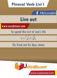 Live Out Phrasal Verb With Hindi And Urdu Meanings And Sentence Download Pdf Verbs List Verb Learn English