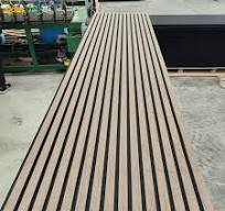 Eco-Friendly Building Material Polyester Wood Veneer Slat Sound Absorbing  Acoustic Panel