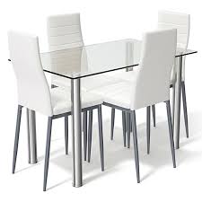 Buy dining chairs with arms and get the best deals at the lowest prices on ebay! Buy Gymax 5 Piece Table Chair Dining Set Glass Metal Kitchen Furniture By Gymax On Dot Bo