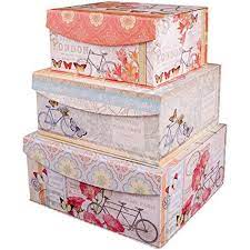 Decorative Nested Flip Top Storage Boxes Nested Set Of 3 3 Pc Nested Flip Top Box Set Perfect Fo Christmas Storage Boxes Christmas Storage Decorative Boxes