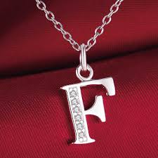 Us 1 26 25 Off Fashion Letter F Silver Plated Necklace New Sale Silver Necklaces Pendants Hgxmchmq Yqkjvnie In Chain Necklaces From Jewelry