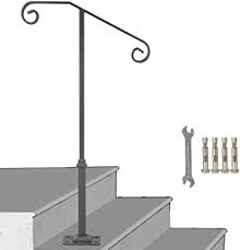 To attach, put the cover over the top of the rail so that the loops are to the inside of the crib and lines up with a vertical rail as best as possible. Lovshare Gray Single Post Handrail Fits 1 Or 2 Steps Handrail Wrought Iron Single Post Rail Single Post Railing Ornamental Top Handrail For Outdoors With Hardware 1 Or 2 Step Railing Amazon Com